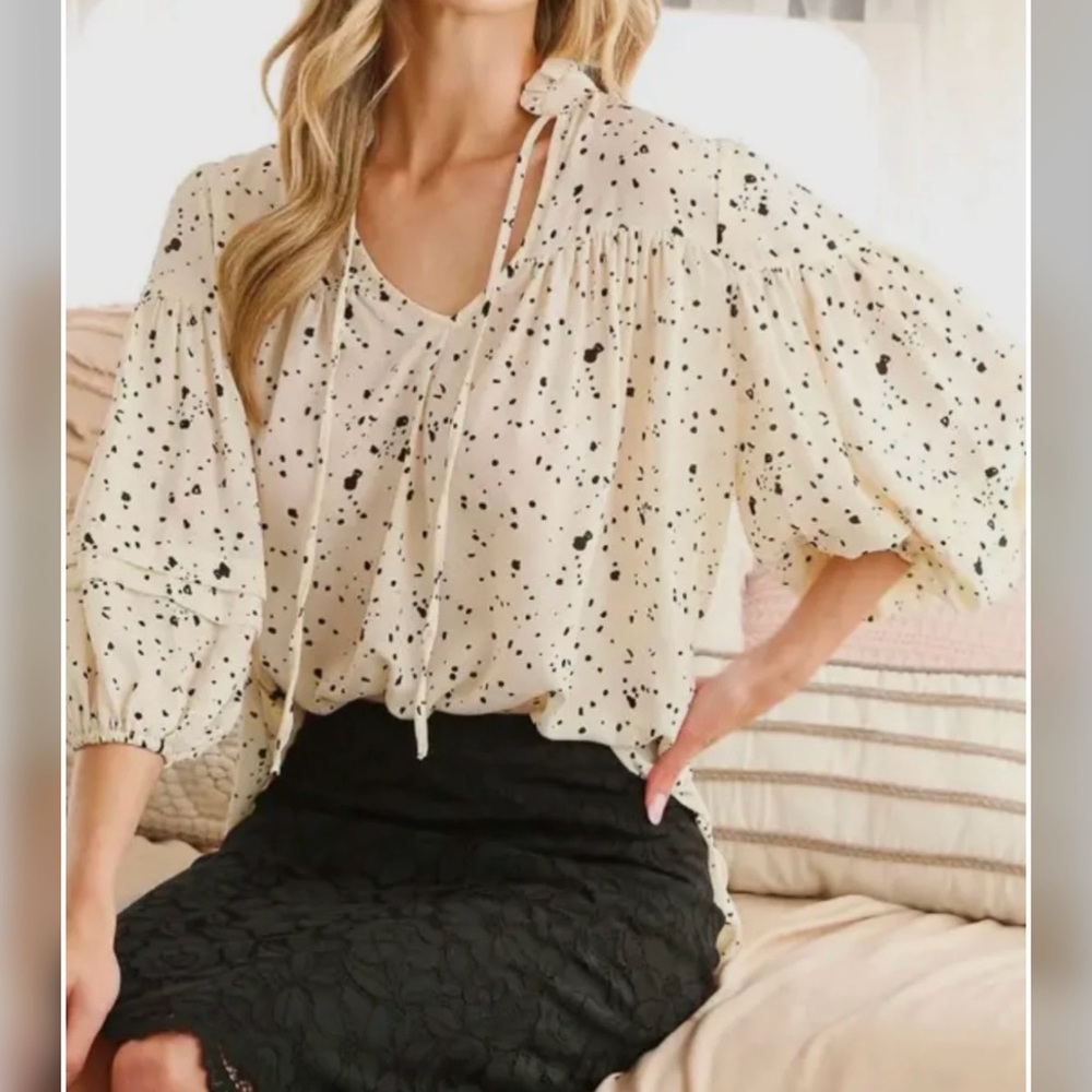 Splatter Print Top
